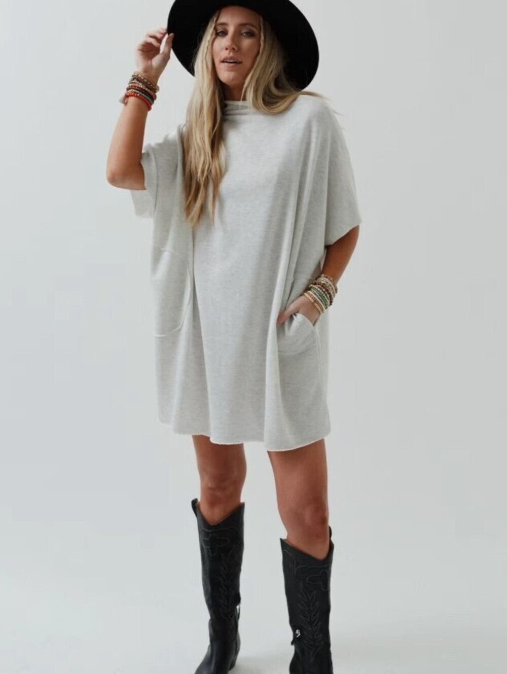 Three Bird Nest Light Gray The Nest Laid Back Luxe Dress - Size - Medium